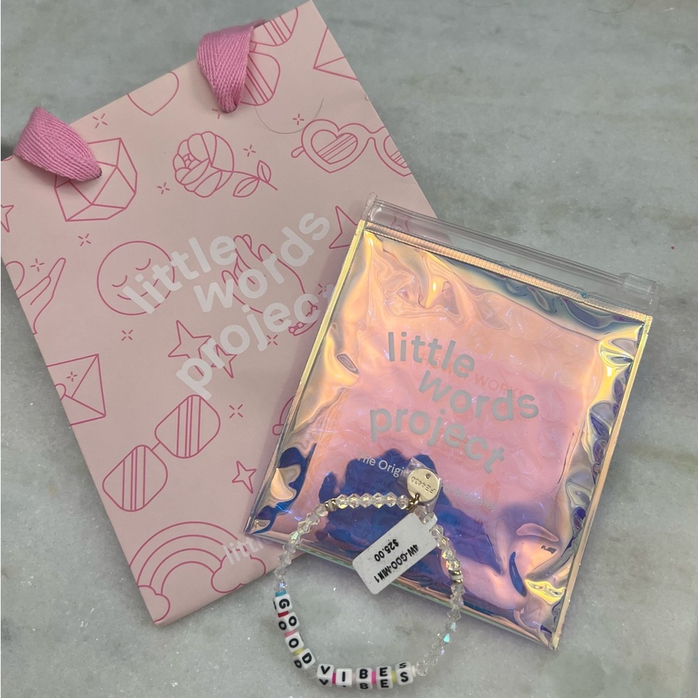 NWT Little Words Project "Good Vibes" Bracelet in Full Packaging